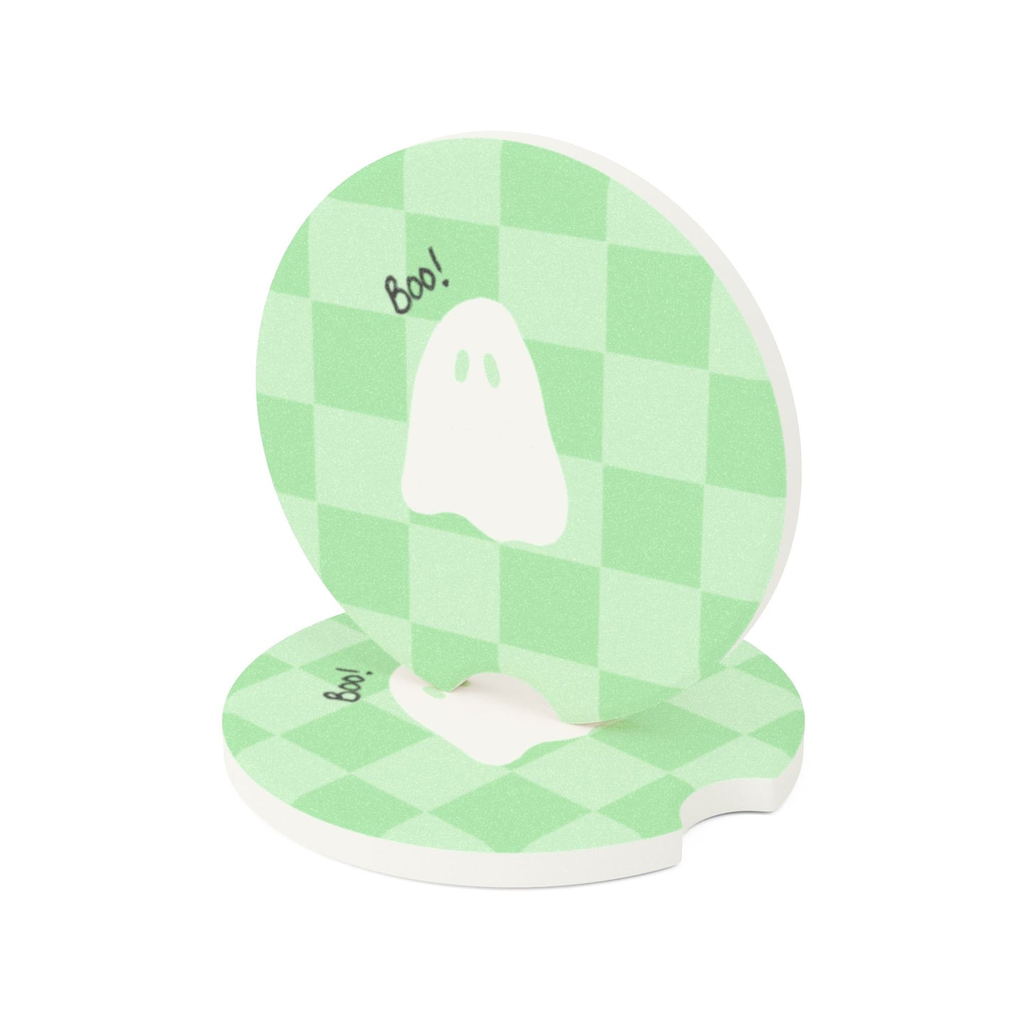 Green Retro Boo Car Coaster(s)