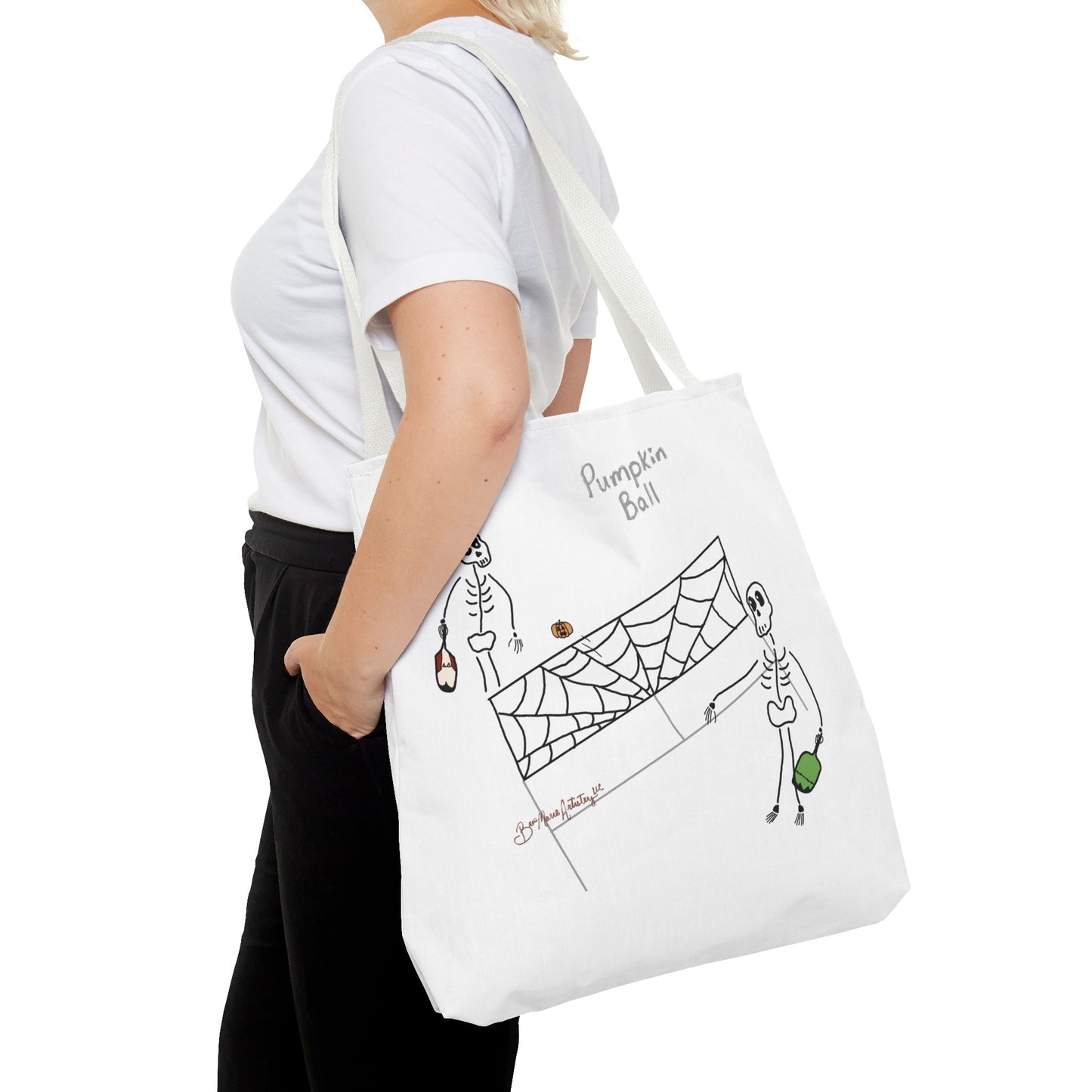 Skeleton Pumpkin Ball - Large Tote