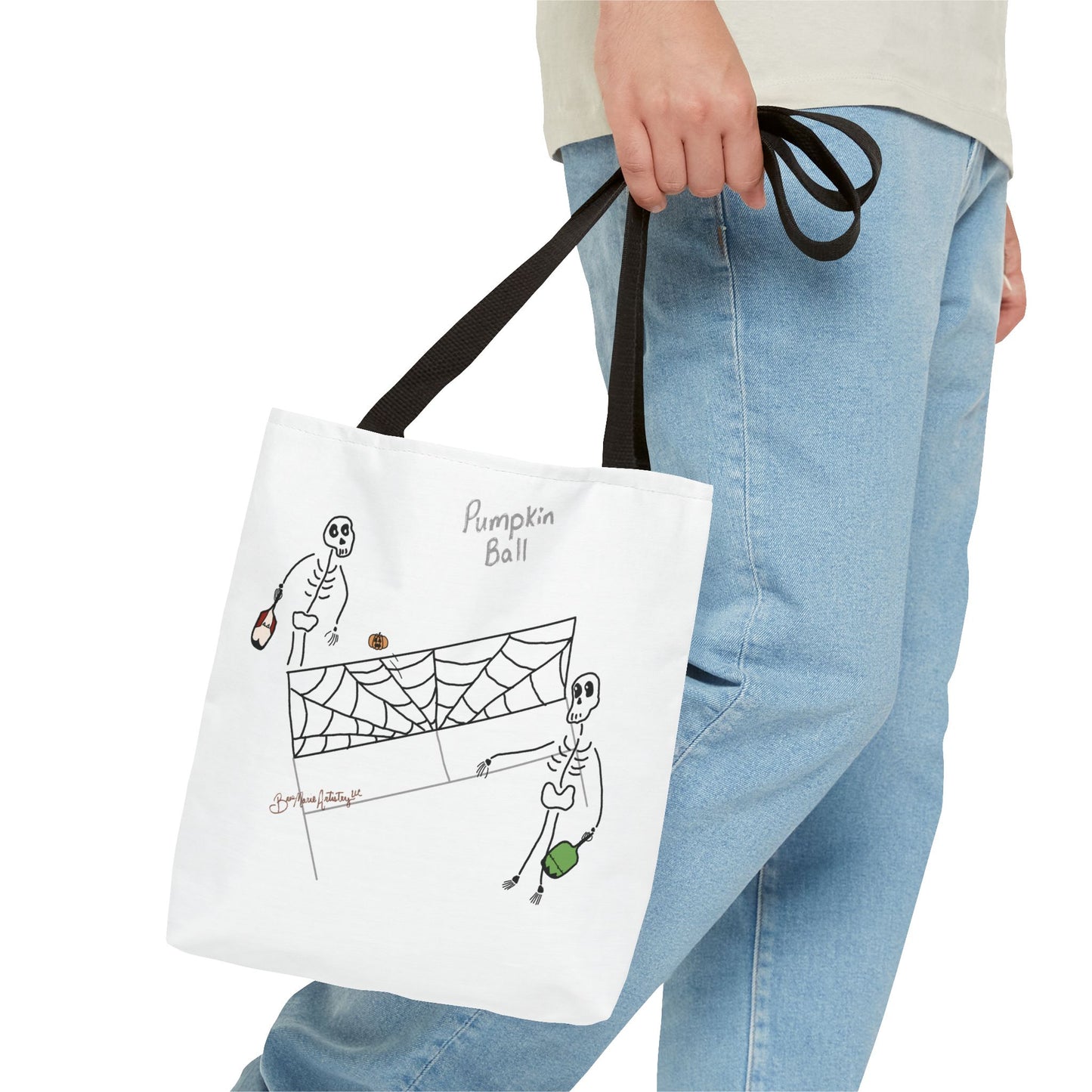 Skeleton Pumpkin Ball - Large Tote