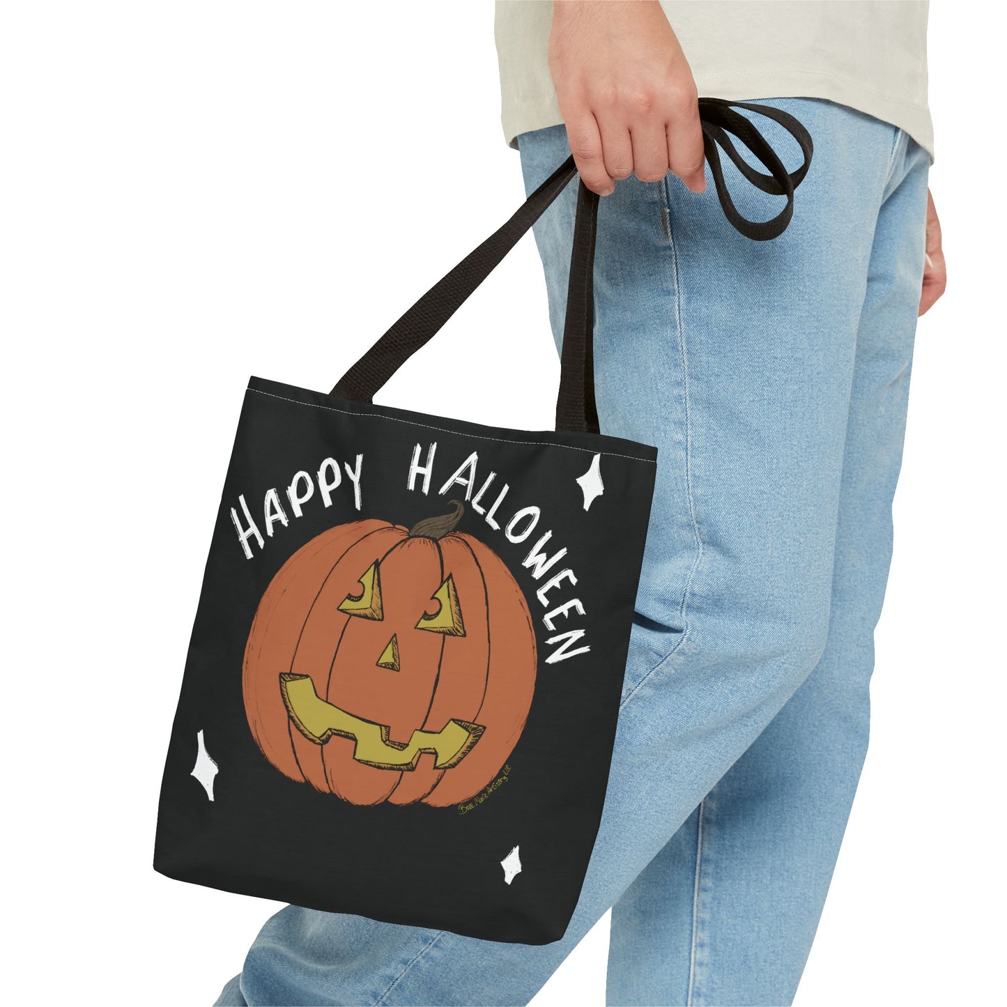 Happy Halloween Pumpkin - Large Tote Bag
