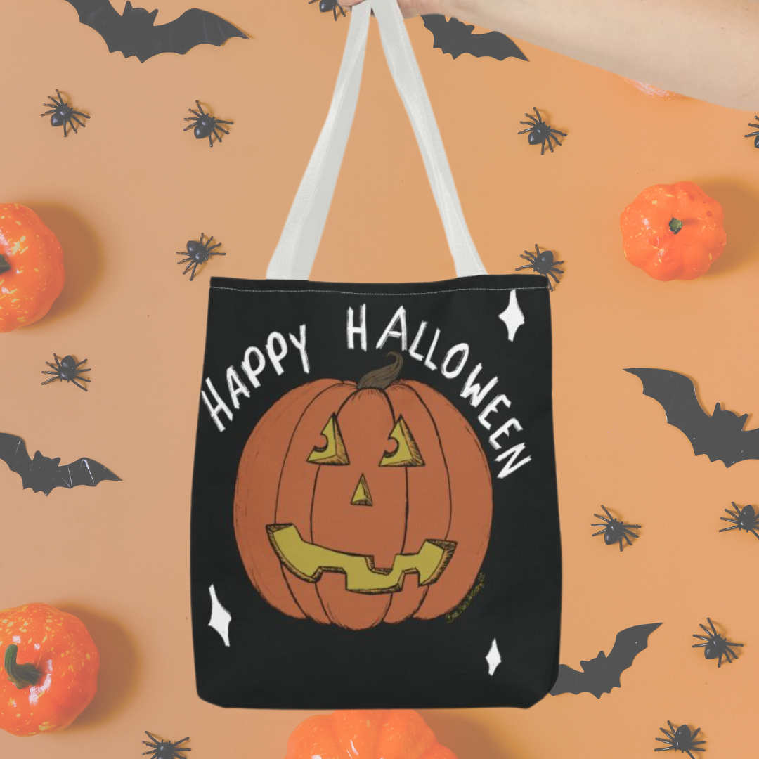 Happy Halloween Pumpkin - Large Tote Bag
