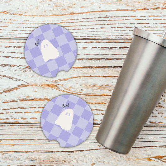 Purple Retro Boo Car Coaster(s)