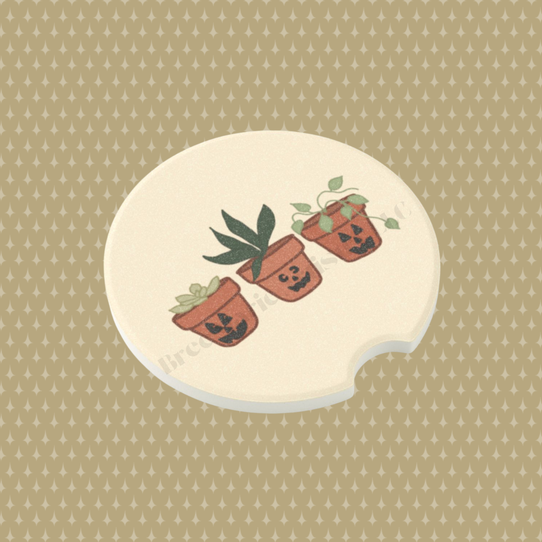 Terracotta Pumpkin Planters - Car Coaster (s)