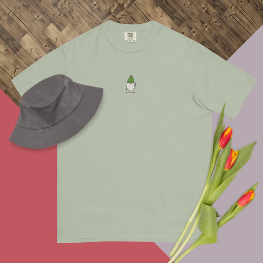 Gnomie and Tulip Embroidered Shirt - Bay Green